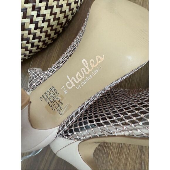 NWOT Charles David AfterHours Blush Rhinestone Stiletto Heels Booties 11 - Picture 10 of 10